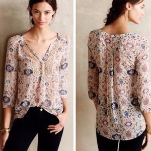 Anthropologie Maeve Viola Stillwater Peasant top
